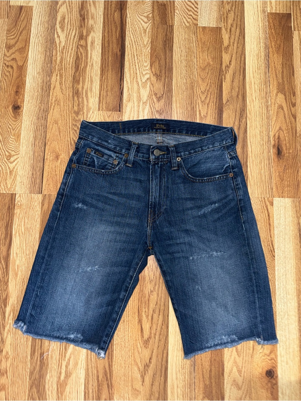 Polo Ralph Lauren Men’s 29 Denim Shorts Faded Wash Distressed Raw Hem Cutoff
